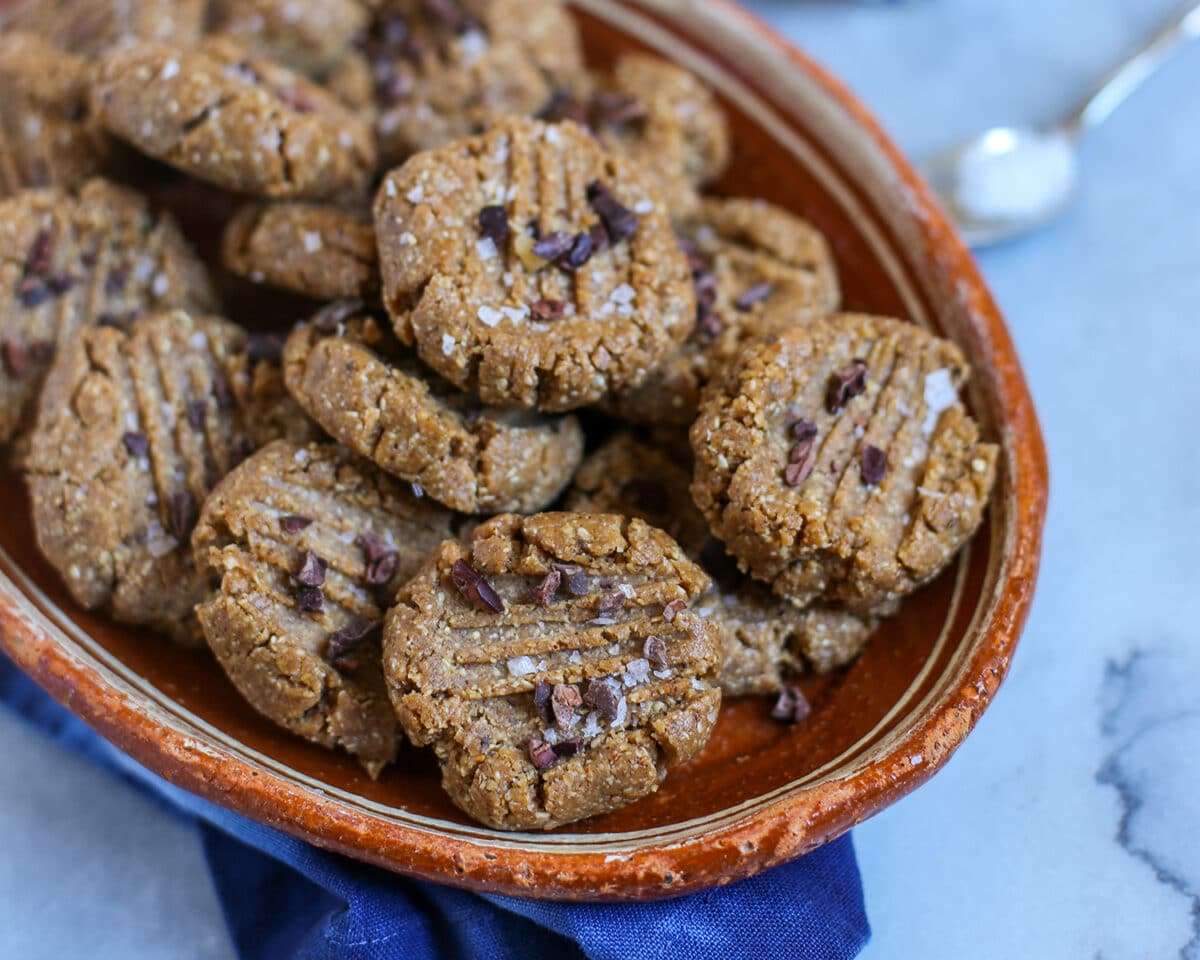 A plate full of thumbprint cookies