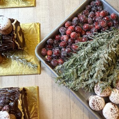 Buche de Noel decorations