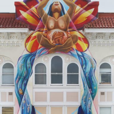 Mural featuring Goddess Of Light, Creativity And Rebirth, Waters Of Birth And Life And Aditi