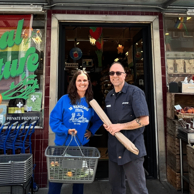 Sarah And Sam Smiling Outside Of Bi Rite Market 18th St